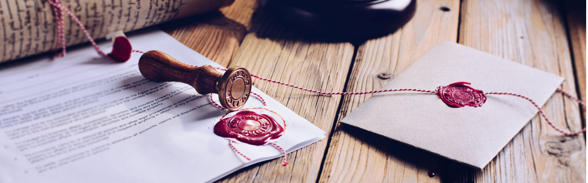 an image of document stamped with notary wax