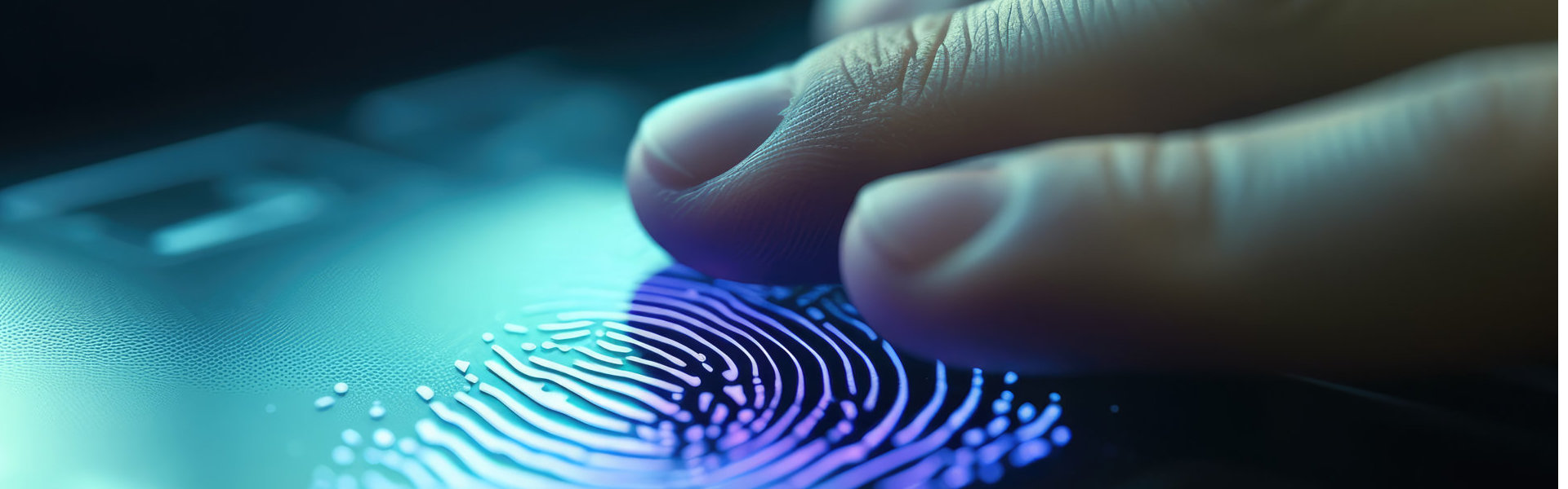 Woman scanning her fingerprint